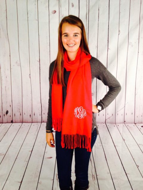 monogrammed cashmere scarf